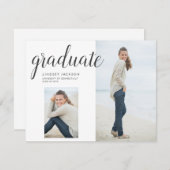 Foto Afstuderen Trendy Hand Lettered Script Aankondiging (Voorkant / Achterkant)