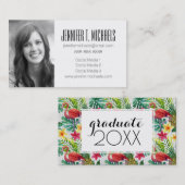 Foto Afstuderen | Tropische Waterverf Contactkaartje (Voorkant / Achterkant)