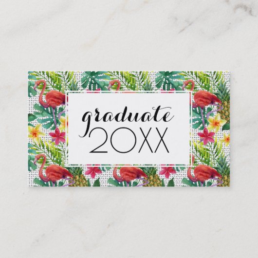 Foto Afstuderen | Tropische Waterverf Contactkaartje (Achterkant)