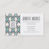 Foto Afstuderen | Turquoise Moroccan Pattern Contactkaartje (Achterkant)