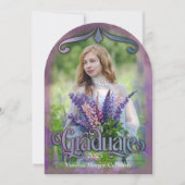 Foto Afstuderen Uitnodiging grillige Paarse (Voorkant)