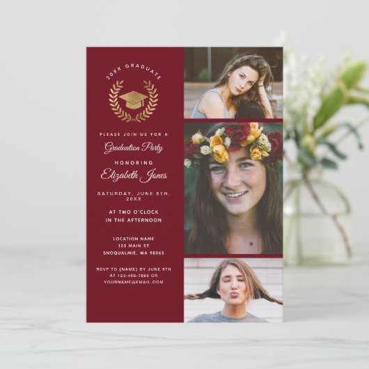 Foto Afstuderen-uitnodiging Kaart (Staand voorkant)