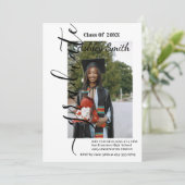 Foto afstuderen-uitnodiging kaart (Staand voorkant)