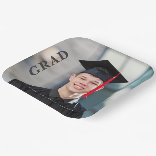 Foto Afstuderen Uitnodiging Papieren Bordje (Gebogen)