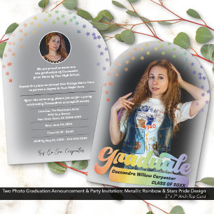 Foto Afstuderen Uitnodiging Retro Pride Rainbow