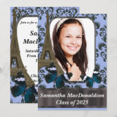 Foto afstuderen van Parijs en vlinders Kaart (Voorkant / Achterkant)