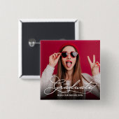 Foto Afstuderen Vierkante Button 5,1 Cm (Voorkant /achterkant)