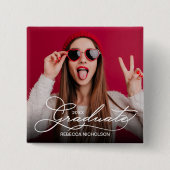 Foto Afstuderen Vierkante Button 5,1 Cm (Voorkant)