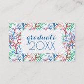 Foto Afstuderen | Waterverf Coral Pattern Contactkaartje (Achterkant)