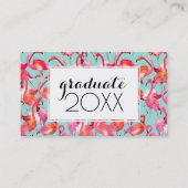 Foto Afstuderen | Waterverf Flamingos Gathered Contactkaartje (Achterkant)