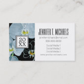 Foto Afstuderen | Waterverf witte orchideeën Contactkaartje (Achterkant)