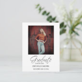 Foto Afstuderen Whimsical Modern Script Calligraph Briefkaart (Staand voorkant)