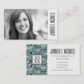 Foto Afstuderen | Zebra Pattern Contactkaartje (Voorkant / Achterkant)