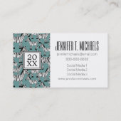 Foto Afstuderen | Zebra Pattern Contactkaartje (Achterkant)