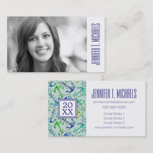 Foto Afstuderen | Zee-Ankers en hellingspatroon Contactkaartje (Voorkant / Achterkant)