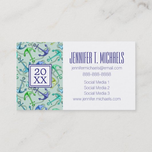 Foto Afstuderen | Zee-Ankers en hellingspatroon Contactkaartje (Achterkant)