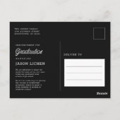 Foto Afstuderen Zwart en Wit Aankondiging Briefkaart (Achterkant)