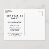 Foto Afstuderen Zwart-wit Party Uitnodiging Briefkaart (Achterkant)