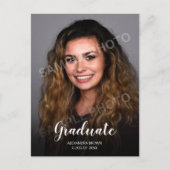 Foto Afstuderen Zwart-wit Party Uitnodiging Briefkaart (Voorkant)