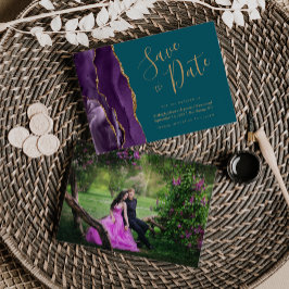 Foto Agaat Paarse Goud Blauwgroen Save the Date
