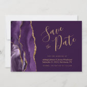 Foto Agaat Paarse Gouden Pruim Bewaar de datum Save The Date (Voorkant)
