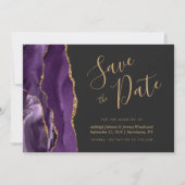 Foto Agate Paars Goud Donker Save the Date (Voorkant)