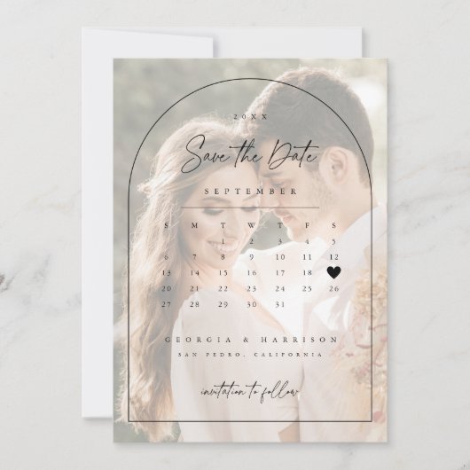 Foto Agenda Save The Date Huwelijksboogkaart (Voorkant)