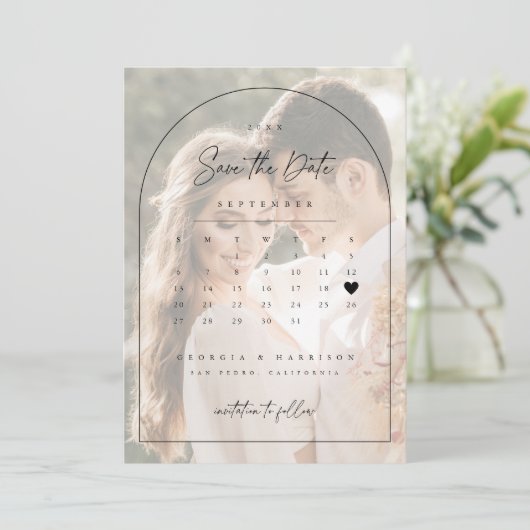 Foto Agenda Save The Date Huwelijksboogkaart (Staand voorkant)