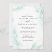 Foto: Airy Blue Turquoise Waterverf Wedding Kaart (Voorkant)