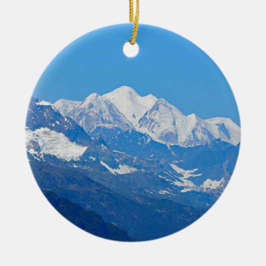 Foto Alaska Snow Mountains Keramisch Ornament (Voorkant)