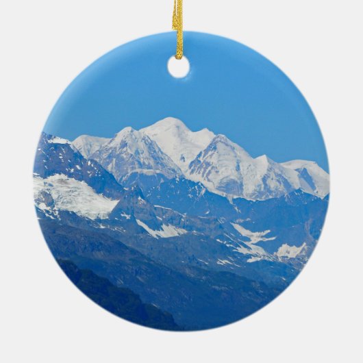Foto Alaska Snow Mountains Keramisch Ornament (Achterkant)