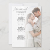 Foto Alfabetische bruiloft zitgrafiek Kaart (Voorkant)