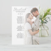 Foto Alfabetische bruiloft zitgrafiek Kaart (Staand voorkant)