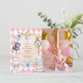 Foto Alice in One-derland 1e Verjaardag Kaart (Staand voorkant)