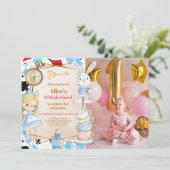 Foto Alice in Wonderland 1e verjaardag Onederland Kaart (Staand voorkant)