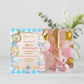 Foto Alice in Wonderland 1e verjaardag Onederland Kaart (Staand voorkant)