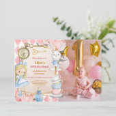 Foto Alice in Wonderland 1e verjaardag Onederland Kaart (Staand voorkant)