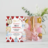 Foto Alice in Wonderland 1e verjaardag Onederland Kaart (Staand voorkant)