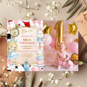 Foto Alice in Wonderland 1e Verjaardag Tea Party Kaart