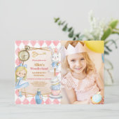 Foto Alice in Wonderland Verjaardag Kaart (Staand voorkant)