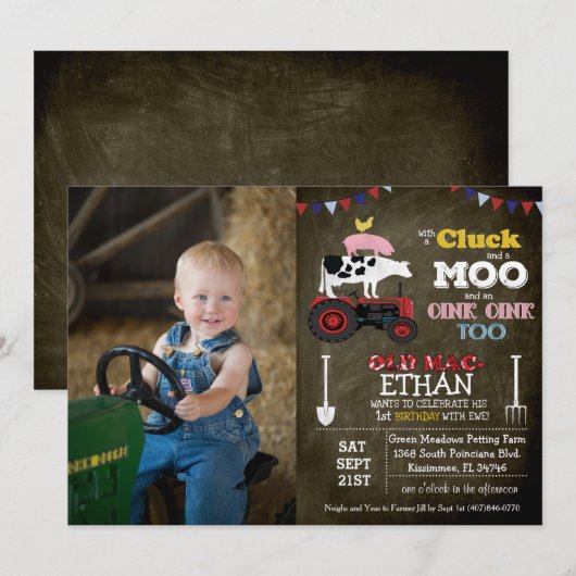 FOTO/ALLE LEEFTIJDEN - Boerderij Boy Verjaardagsui Kaart (Voorkant / Achterkant)