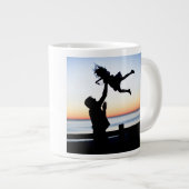 Foto als vader als dochter zoon gepersonaliseerd grote koffiekop (Voorkant rechts)