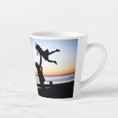 Foto als vader als dochter zoon gepersonaliseerd latte mok (Rechts)