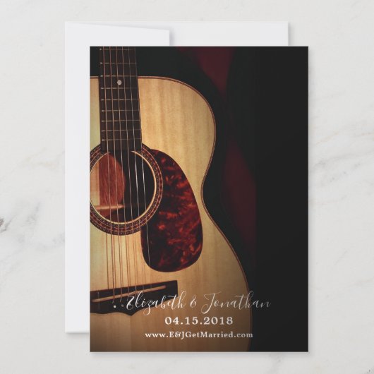 Foto als ze zeggen dat ik gitaarland bruiloft kaart (Achterkant)