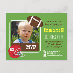Foto American Football Kids Verjaardagsfeest Uitno Kaart