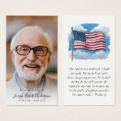 Foto Amerikaanse vlag herdenkingsgebedskaart Visitekaartje (Voorkant /achterkant)