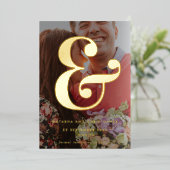 Foto Ampersand Vellum Overlay Style Save the Date Folie Uitnodiging (Staand Voorkant)