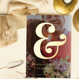 Foto Ampersand Vellum Overlay Style Save the Date Folie Uitnodiging