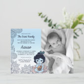 Foto Annaprashan Eerste Rijst Ceremonie Uitnodigin Kaart (Staand voorkant)