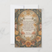 Foto Antiek Bloemen Art Nouveau Bruiloft Bedankkaart (Achterkant)